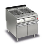 Gas fritös BARON Q90FRI/G823, 2x23 liter, inkl 2st korgar, med underskåp, 800x900mm, 42kW
