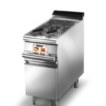 Elektrisk fritös BARON EVO Q90FREV/E422F, Elektronisk Kontroll, Oljefiltrering, 1x22 liter, inkl 1st korg, med underskåp, 400x900mm, 25kW