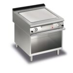 Gas stekhäll BARON Q70SFTTV/G803 med slät stekplatta i AISI430, på öppet stativ, 800x700mm, 12kW