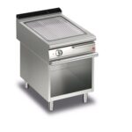 Elektrisk stekhäll BARON Q70SFTV/E615 med räfflad kromat stekplatta, på öppet stativ, 600x700mm, 5,4kW