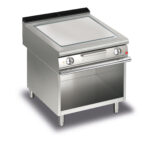 Elektrisk stekhäll BARON Q70SFTV/E813 med slät stekplatta i AISI430, på öppet stativ, 800x700mm, 10,8kW