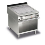Gas stekhäll BARON Q90SFTTV/G815 med räfflad kromat stekplatta, på öppet stativ, 800x900mm, 20kW