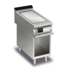 Elektrisk stekhäll BARON QT90SFTV/E405-T4W med slät kromat stekplatta, på öppet stativ, 400x900mm, 7,5kW, Touchscreen